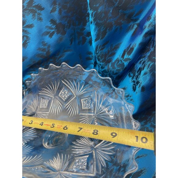 Early American Pressed Glass Indiana Glass Pedestal Banana Dish Scalloped Edges - Picture 4 of 5